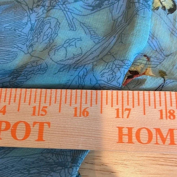 Anthropologie Feather Bone Osuna Wrap Dress Women's M Teal Butterfly Print - Picture 11 of 12